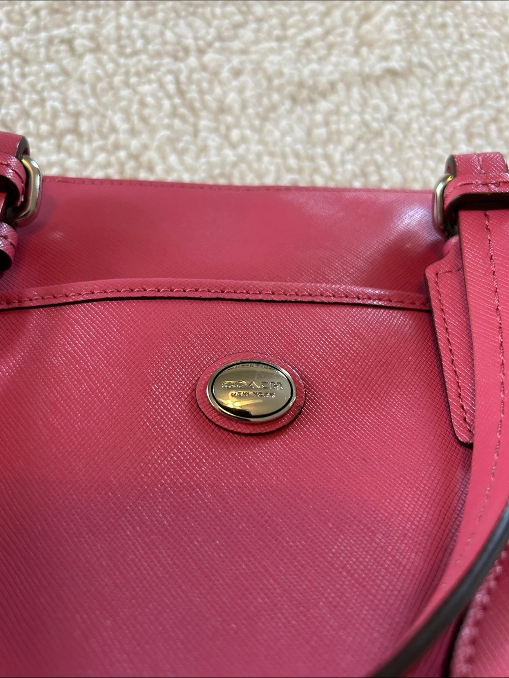 Coach Pink Leather Top-Handle and Crossbody Satchel